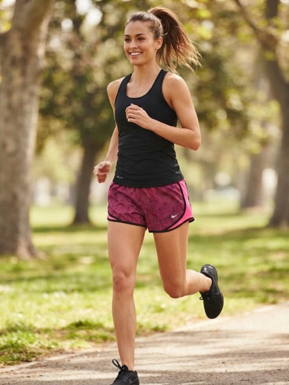 Women's Pink and Black Athletic Shorts Large